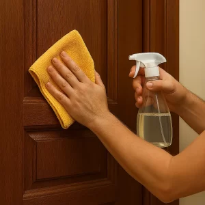 تمیز کردن درب با پارافین